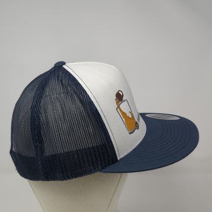 Drink Local Brew Snapback Mesh Back Trucker Hat Blue One Size Yupoong