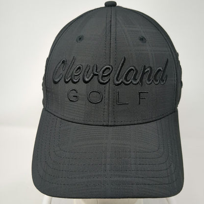 Cleveland Golf Baseball Cap Black M Fitted Textured A-Flex Stretch Fit Hat