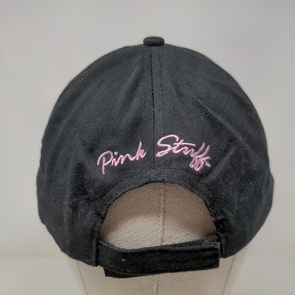 Pink Ribbon Bling Strapback Hat Black One Size Breast Cancer Awareness