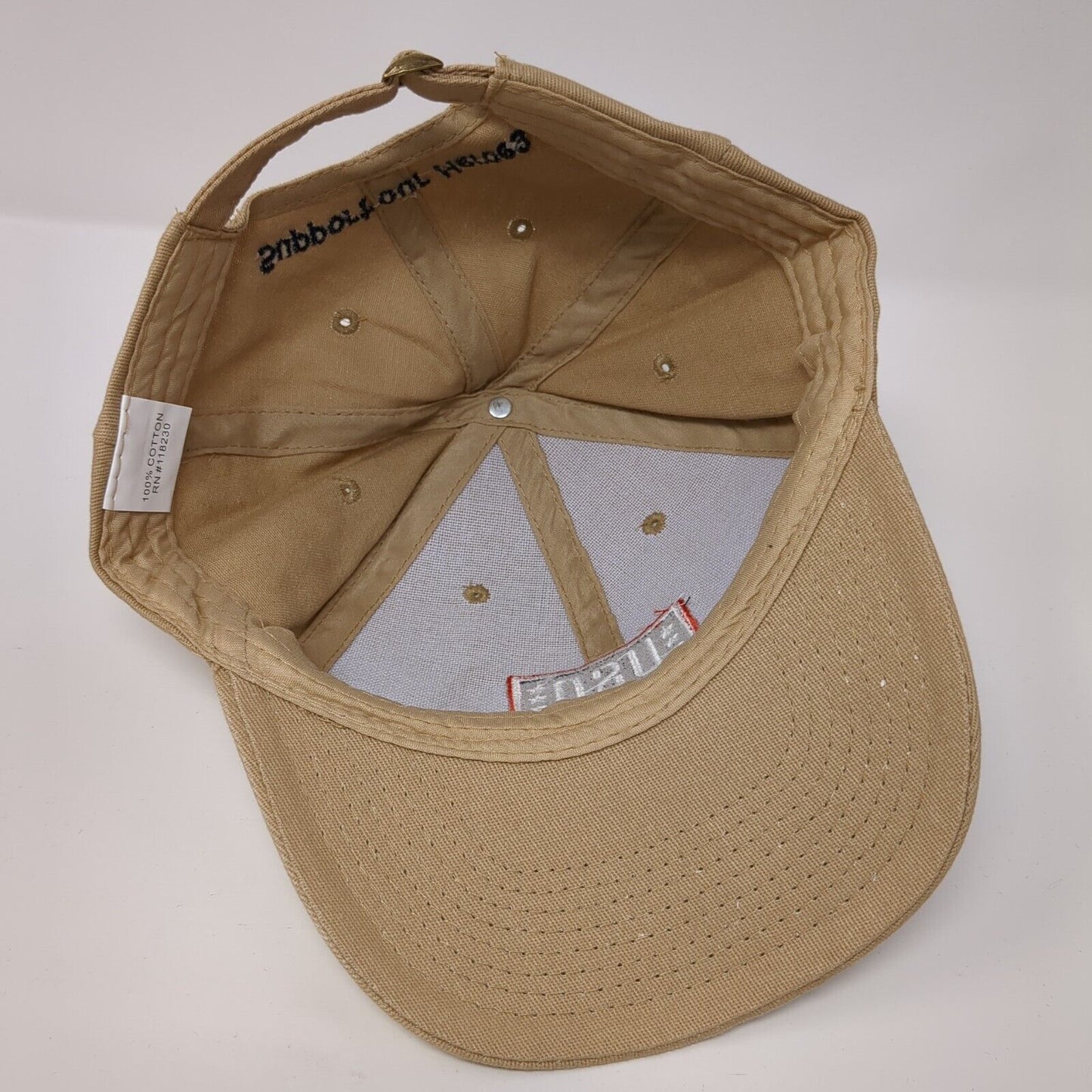 USO Support Our Heroes Slideback Hat Tan One Size Adjustable Embroidered
