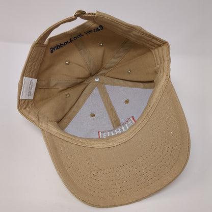 USO Support Our Heroes Slideback Hat Tan One Size Adjustable Embroidered