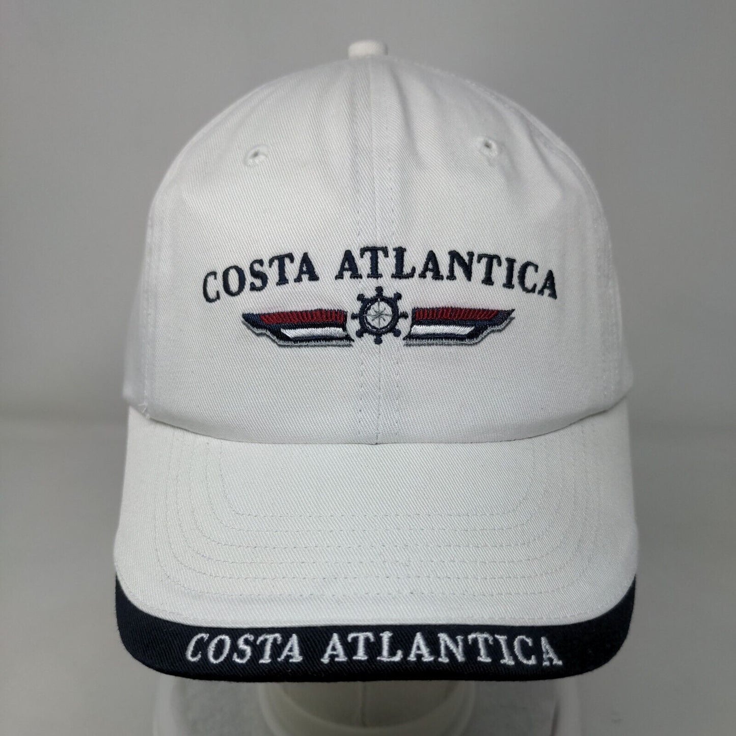 Costa Atlantica Slideback Hat White OS Adjustable Embroidered Gear For Sports