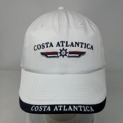 Costa Atlantica Slideback Hat White OS Adjustable Embroidered Gear For Sports