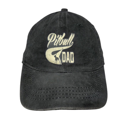 Pitbull Dad Slideback Hat Black One Size Adjustable 6 Panel Vent Holes