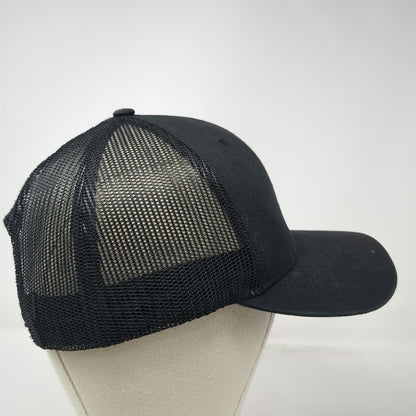 Black Helmet Trucker Hat One Size Red Skull Fire Fighter Mesh Snapback Logo Cap