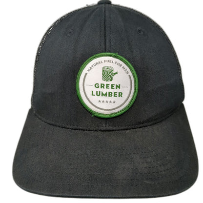Yupoong Trucker Hat Black One Size Green Lumber Patch Mesh Back Snapback Hat