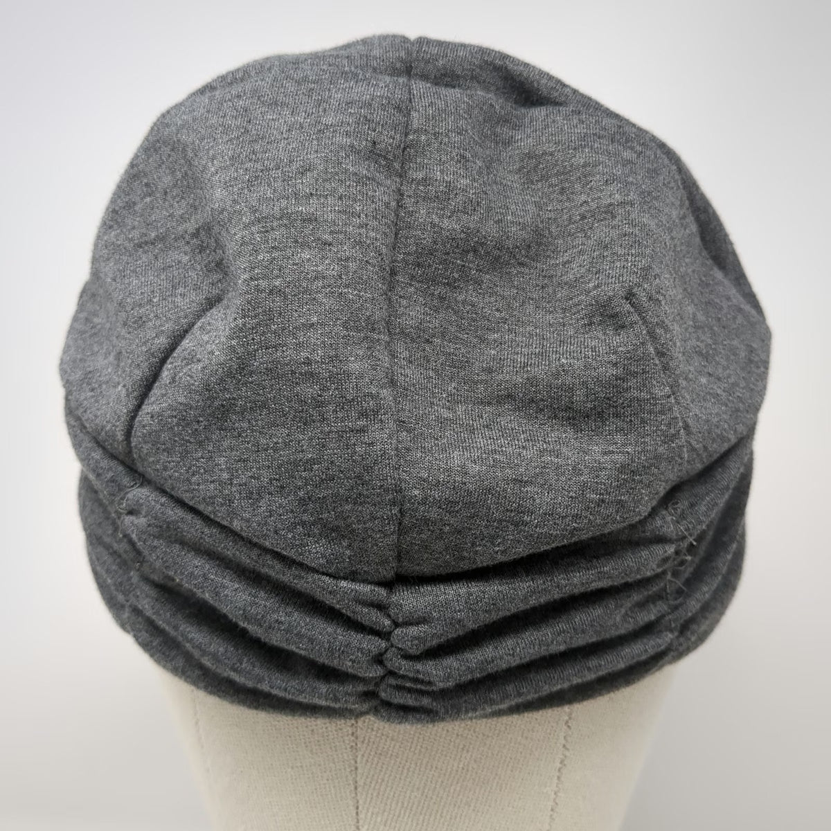 Army Cap Gray One Size Ruched Gathered Jersey Knit Fitted Soft Lightweight Hat