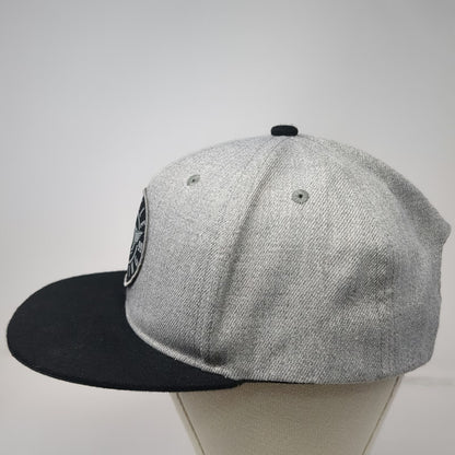 Oracle Lighting Snapback Hat Gray Black One Size Flat Brim Logo Patch Two Tone