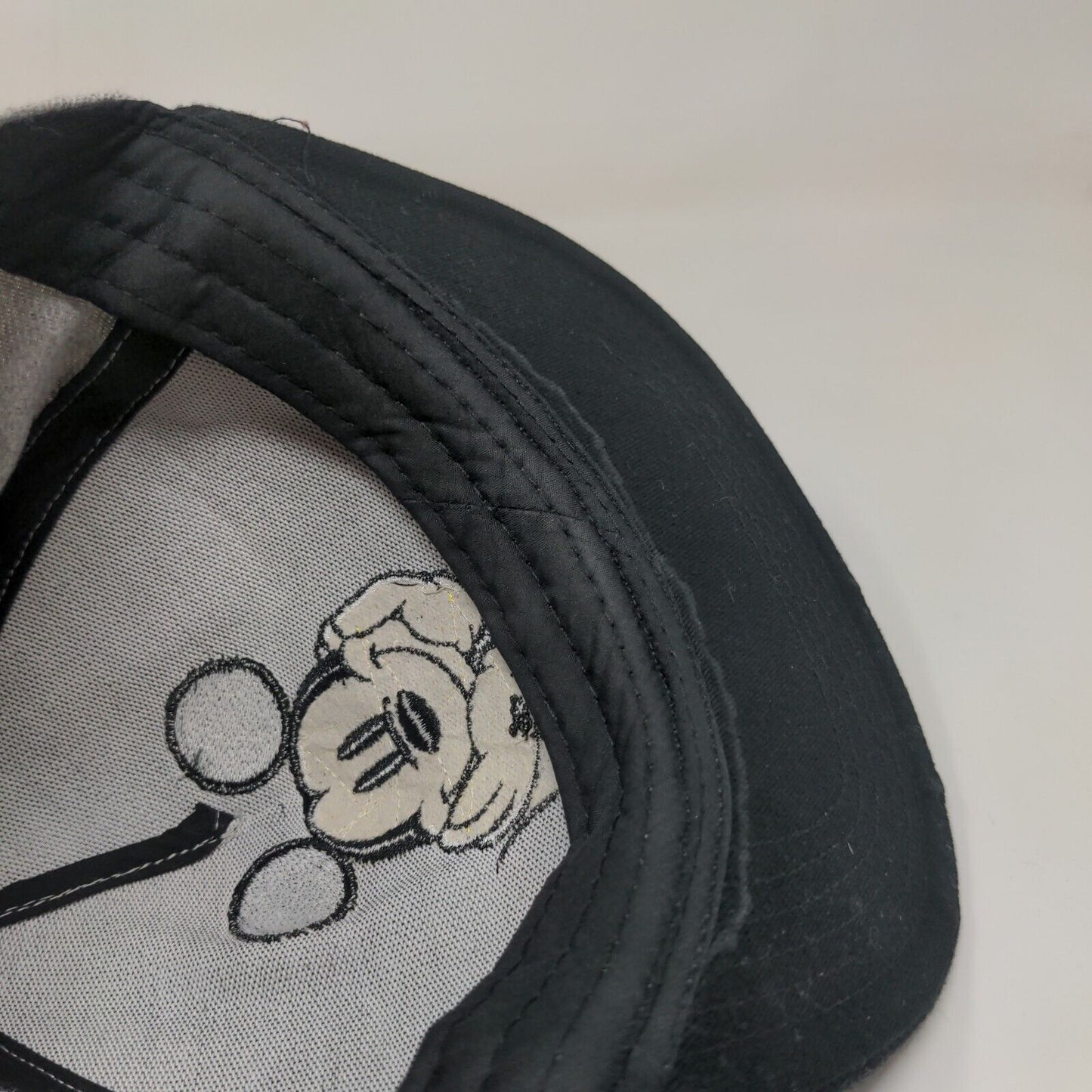 Disney Men's Snapback Hat Gray Black Adjustable Embroidered Mickey Mouse Logo