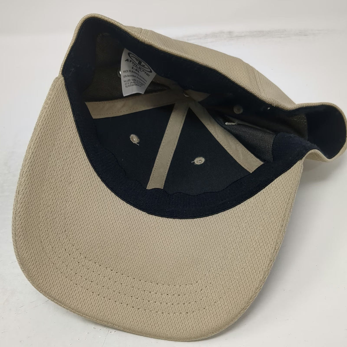 Athletic Works Baseball Cap Beige XL Fitted Performance Mesh Recycled Fabric Hat