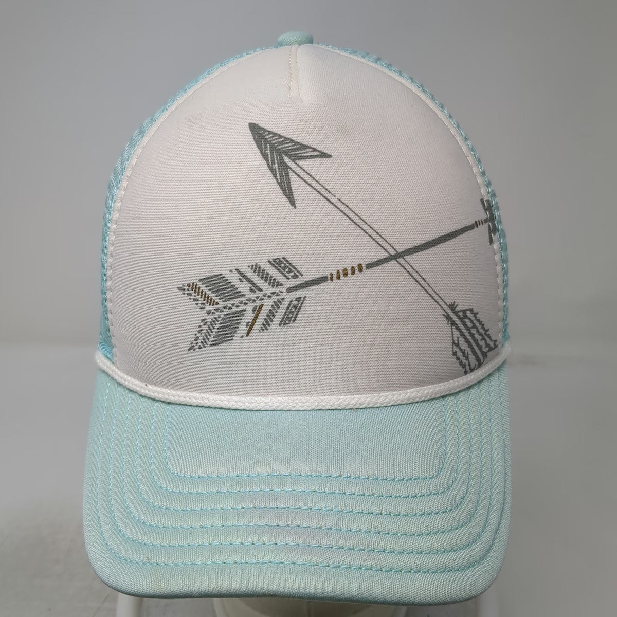 Pistil Trucker Hat Blue White One Size Crossed Arrows Mesh Rope Snapback