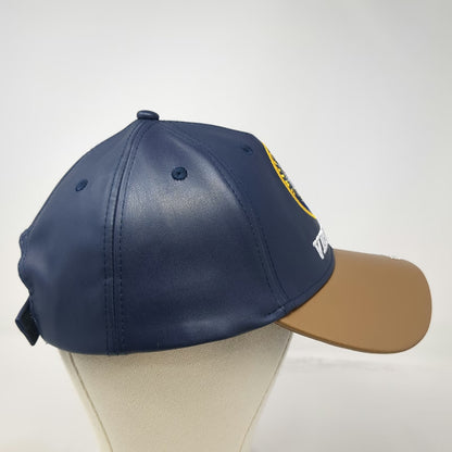 American Excellence Baseball Cap Blue One Size Navy Veteran Faux Leather Hat