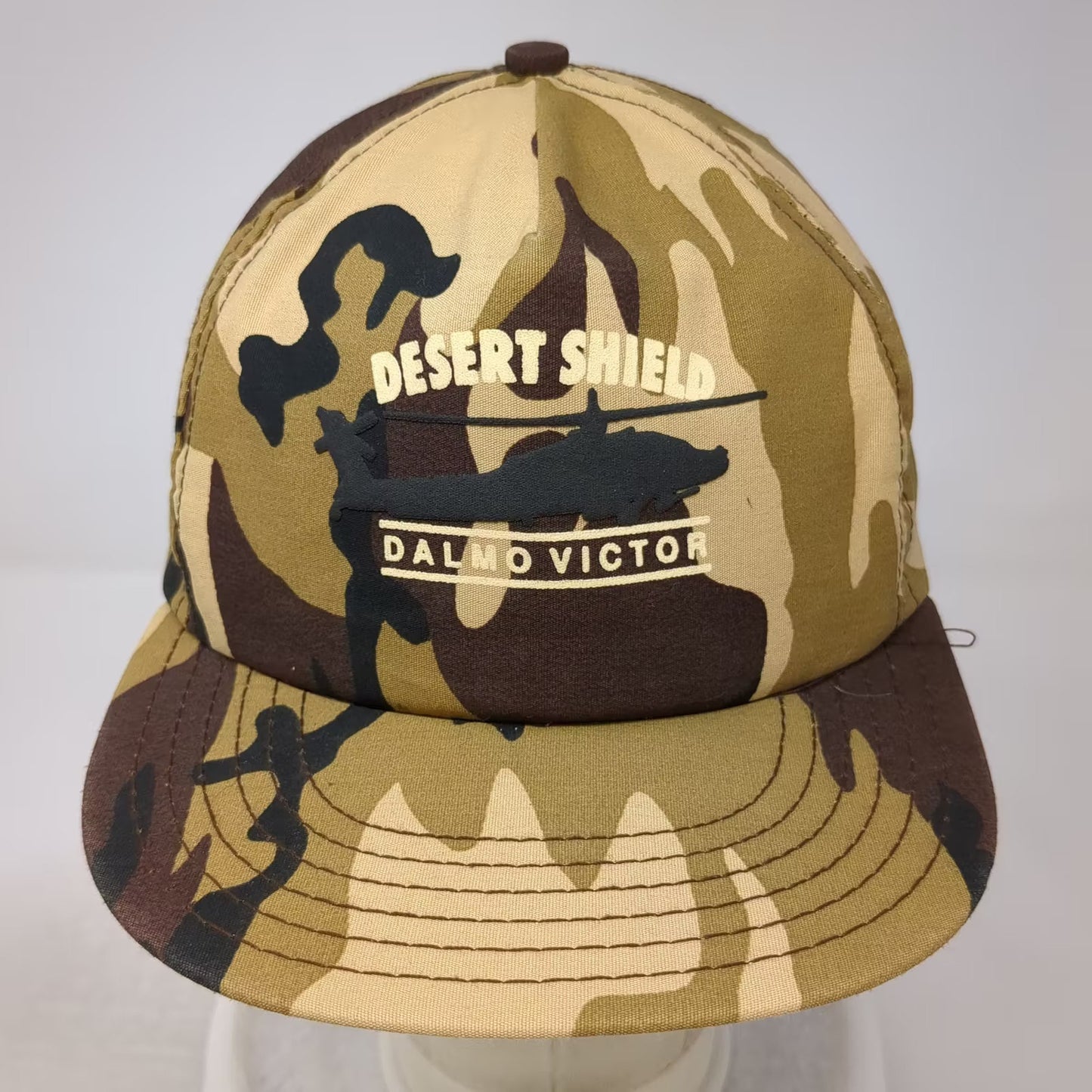 Brown Camo 5 Panel One Size Desert Shield Dalmo Victor Helicopter Hat Snapback
