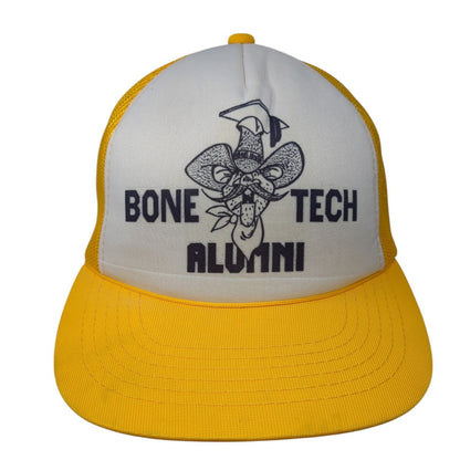 Bone Tech Alumni Snapback Trucker Hat Yellow OS Adjustable Mesh Back YR Headwear