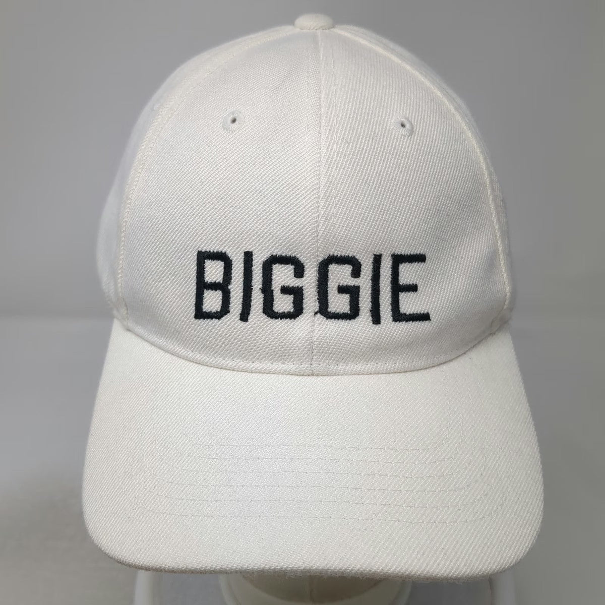 Lids Baseball Cap White One Size Biggie Embroidered Strapback Hat Acrylic Blend