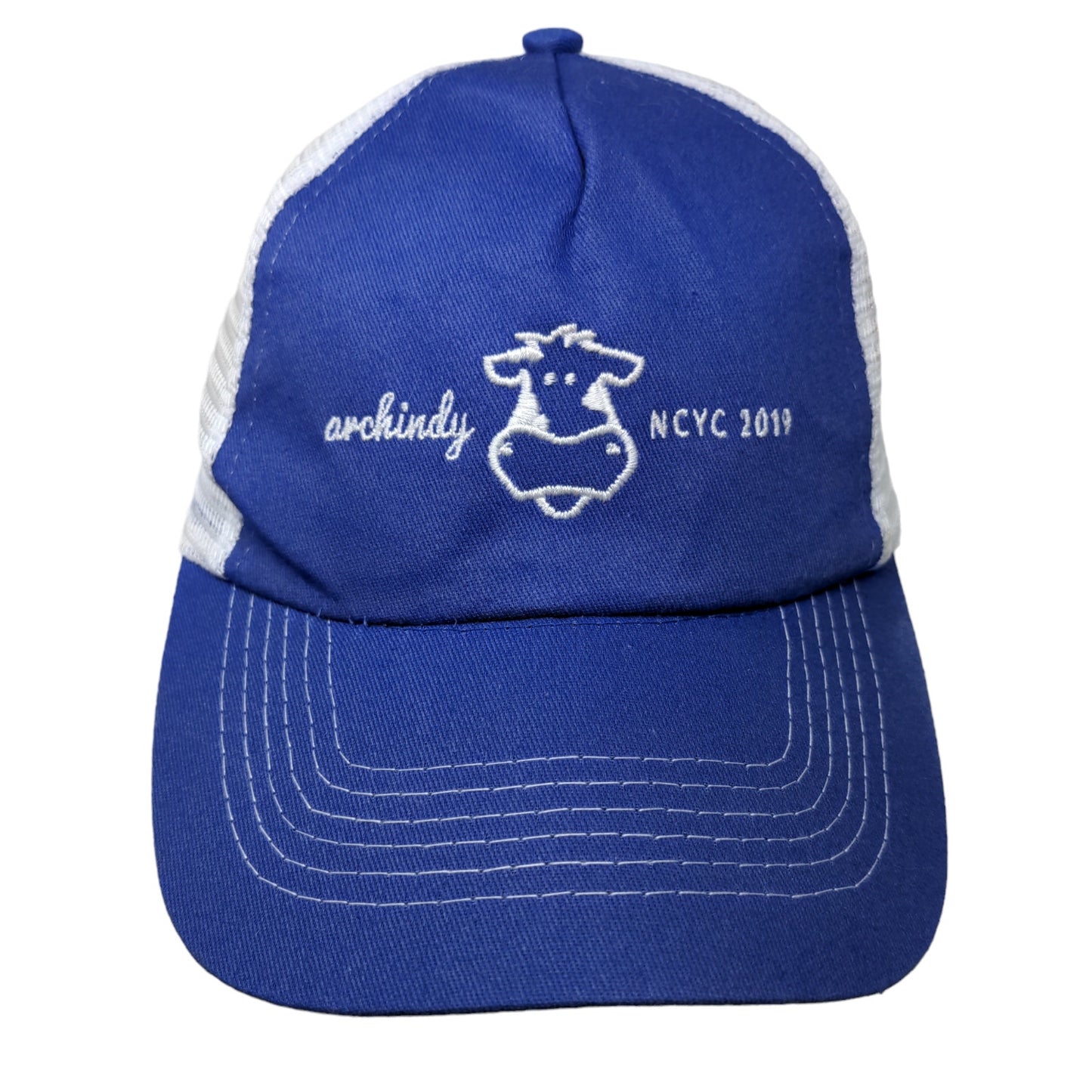 Hit Wear Men's Snapback Mesh Back Hat Blue White OSFA Embroidered Logo Cow