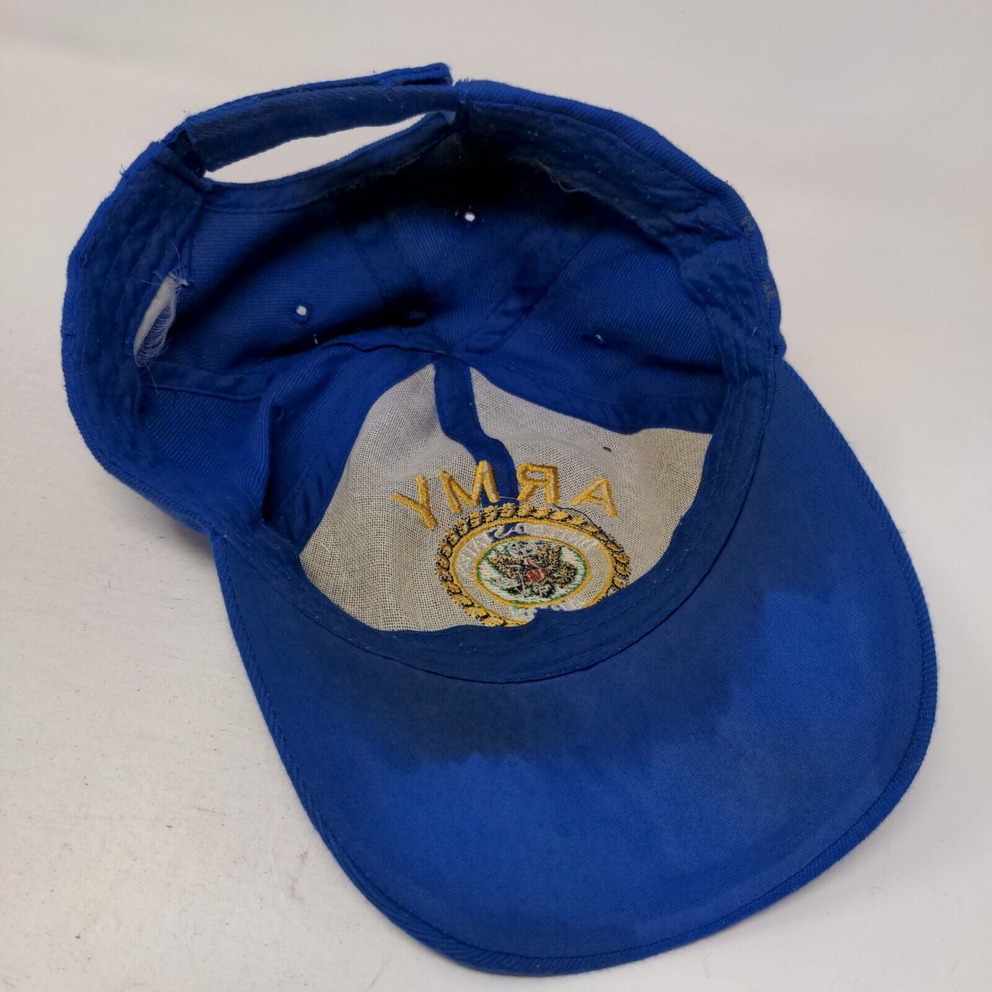 United States Army Retired Strapback Hat Blue One Size Embroidered 6 Panel