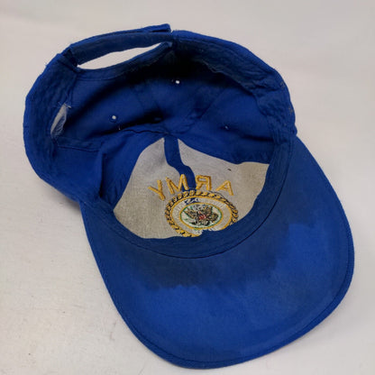 United States Army Retired Strapback Hat Blue One Size Embroidered 6 Panel