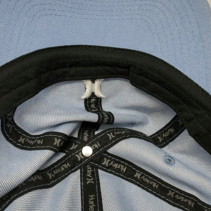 Hurley Snapback Blue Hat One Size 100% Cotton Embroidered Logo Structured Cap