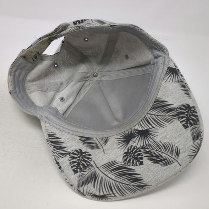 5 Panel Gray Hat One Size Just Chill Tropical Palm Leaves Black Flat Brim