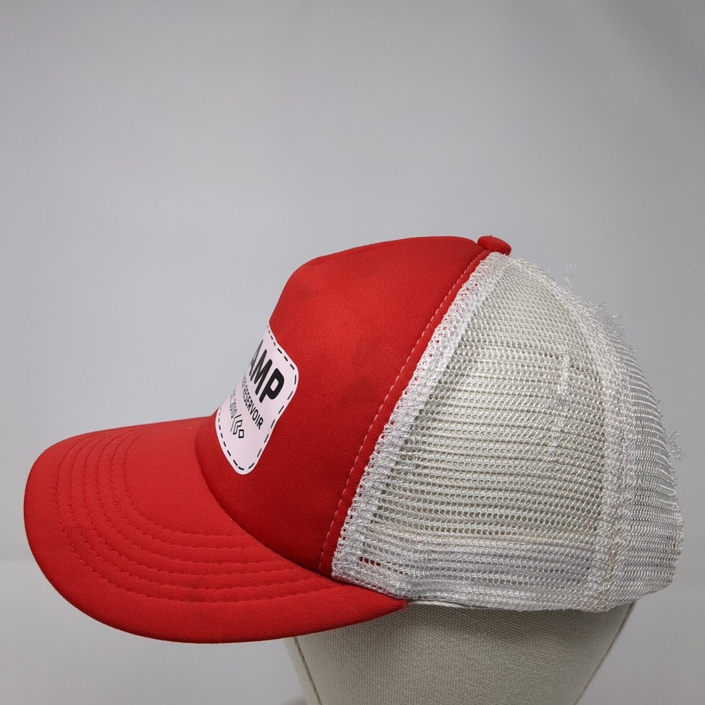 Y Camp Snapback Mesh Back Trucker Hat Red One Size Colorblock District