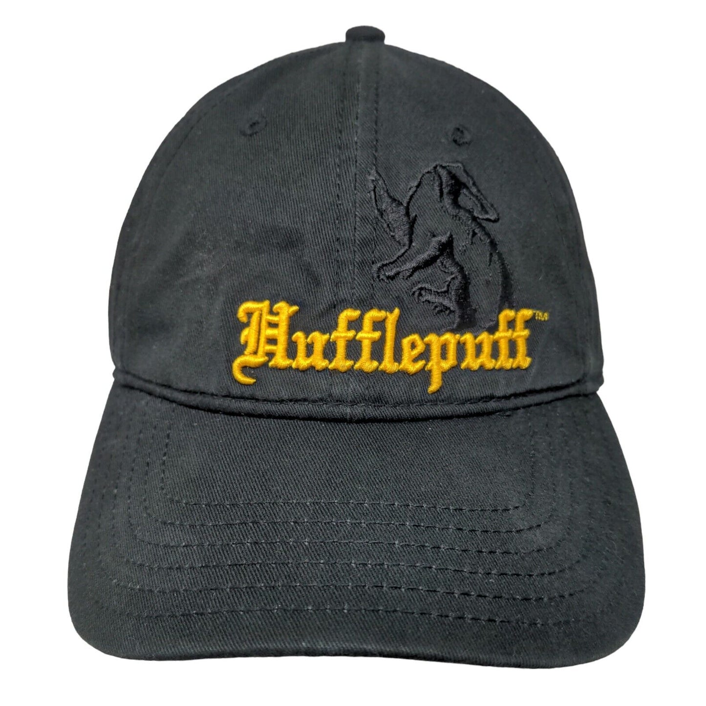 Hufflepuff Strapback Hat Black One Size Embroidered Harry Potter