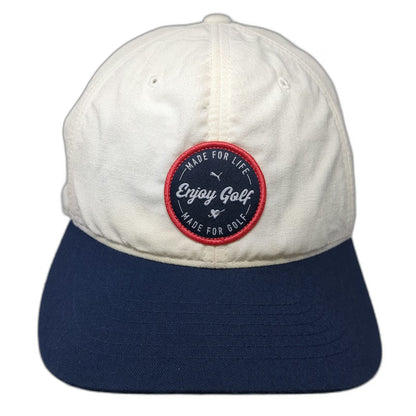 Puma Snapback Hat White Blue One Size Enjoy Golf 110 Flexfit Patch Embroidered