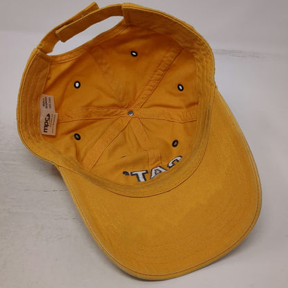 CAT Caterpillar Baseball Cap Yellow Black OSFM Adjustable Strapback Hat Cotton