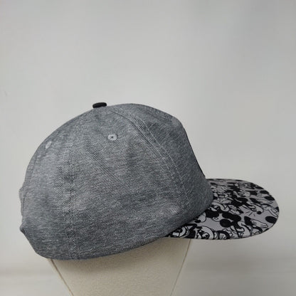 Nerdy Mickey Mouse Snapback Hat Gray Adult Embroidered Vent Holes Disney