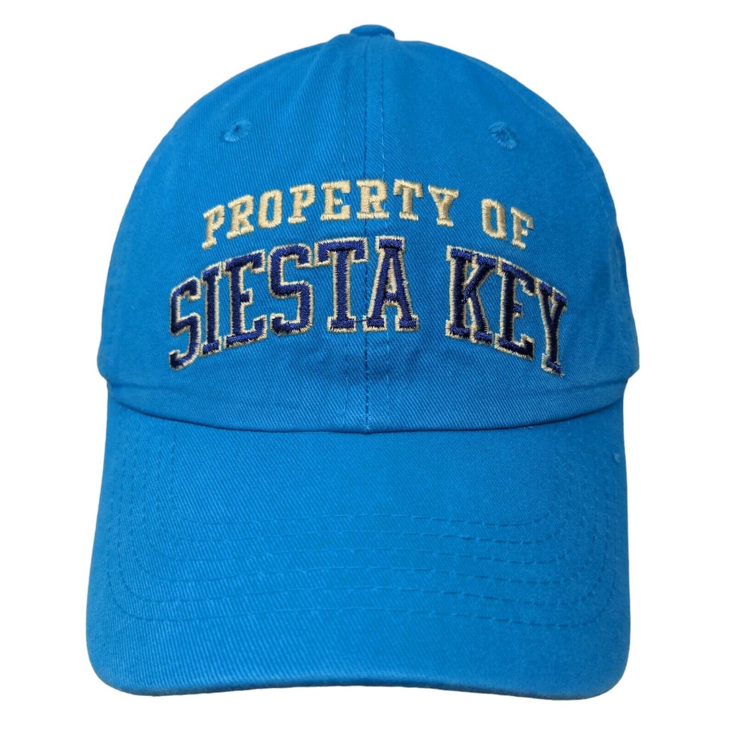 Unbranded Men's Strapback Hat Blue Adjustable Embroidered Siesta Key Logo