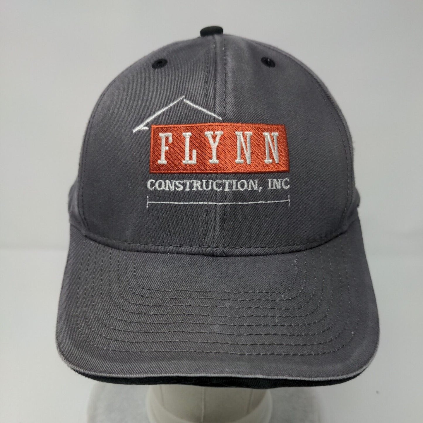FLYNN Construction Inc. Strapback Hat Gray OS Adjustable Embroidered Cotton