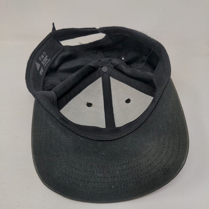 Adidas 3 Stripes Logo Strapback Hat Black One Size Adjustable 6 Panel