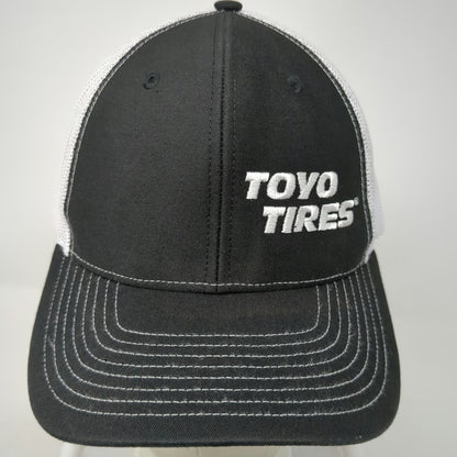 Richardson Trucker Hat Black One Size Toyo Tires White Mesh Snapback Graphic