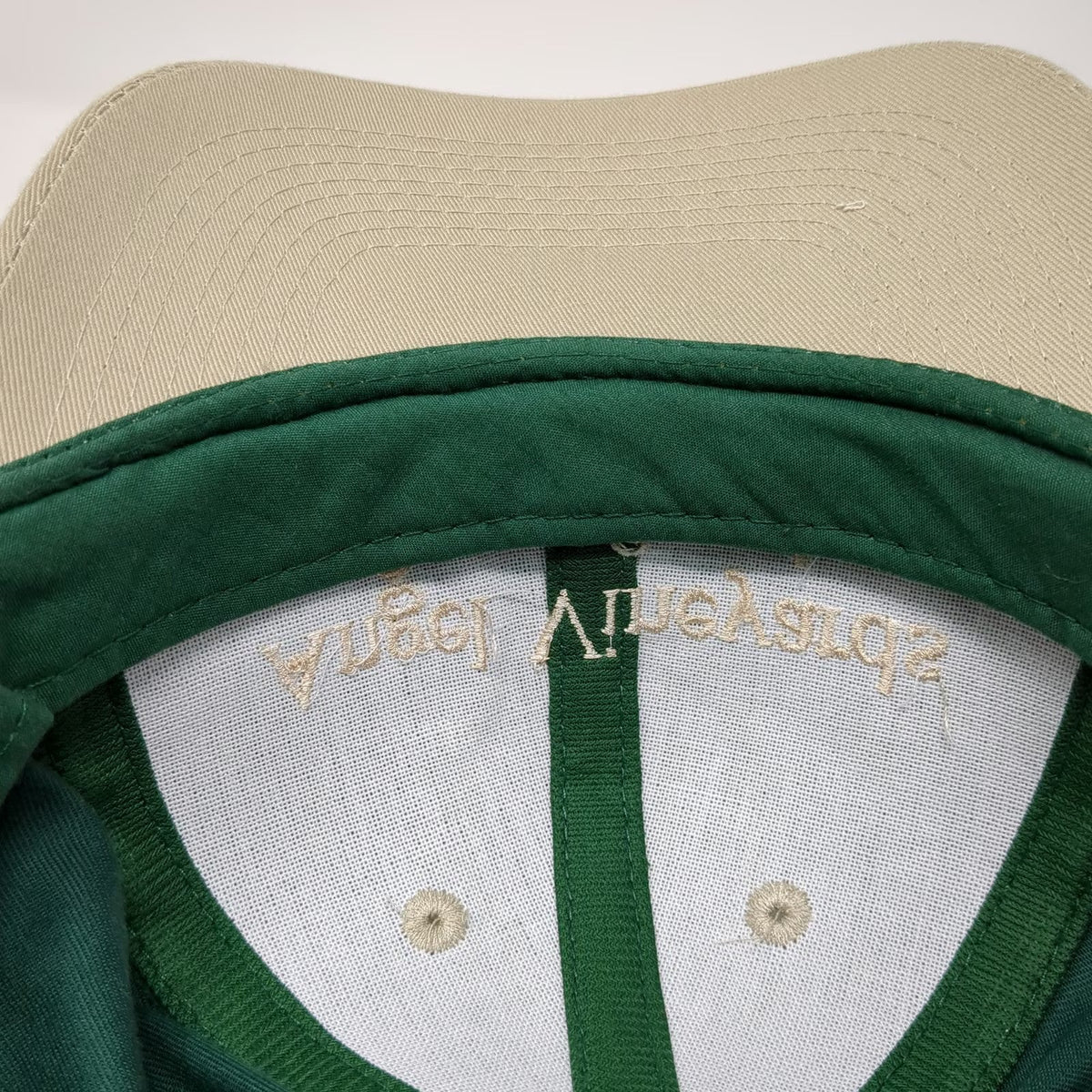 OTTO Snapback Hat Green One Size Angel Vineyards Arroyo Grande Two Tone Beige