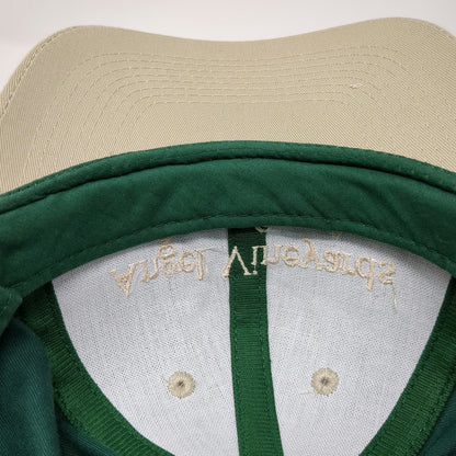 OTTO Snapback Hat Green One Size Angel Vineyards Arroyo Grande Two Tone Beige