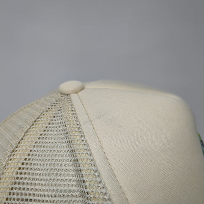 Toss Your Greens Snapback Mesh Back Trucker Hat Tan One Size Adjustable