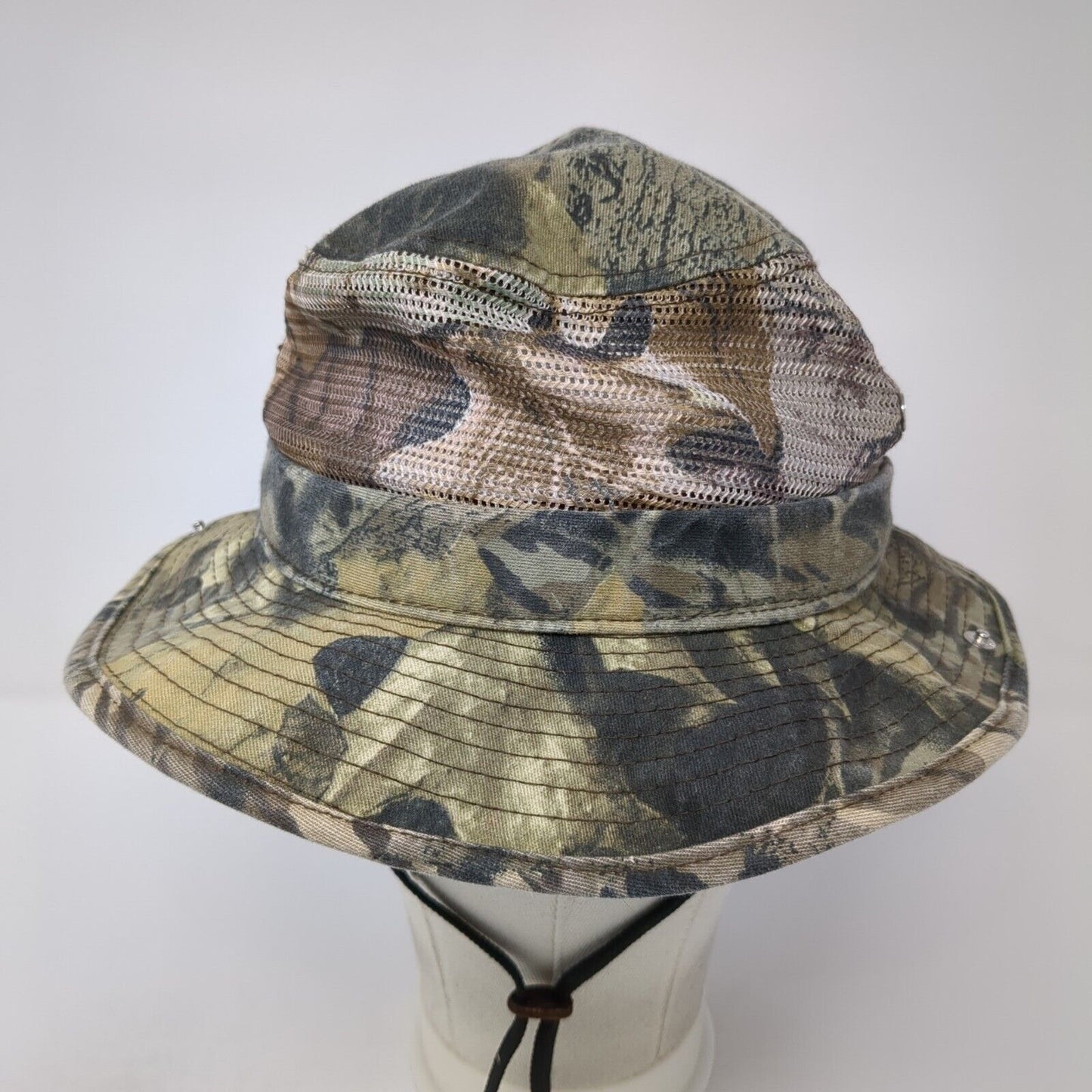 Unbranded Bucket Hat Camo Medium Chin Strap Foldable Mesh Trim Hunting