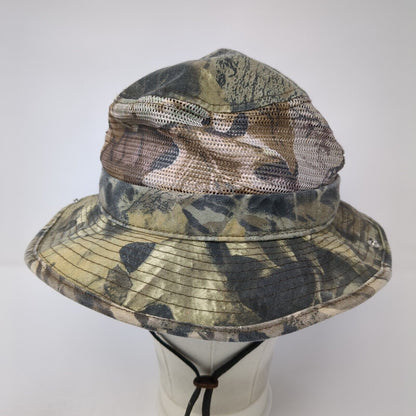 Unbranded Bucket Hat Camo Medium Chin Strap Foldable Mesh Trim Hunting