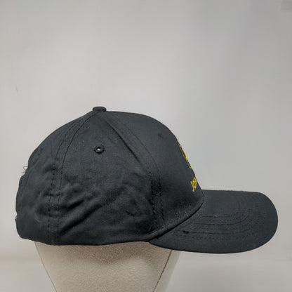 John Deere Slideback Hat Black OSFA Embroidered 6 Panel Vent Holes