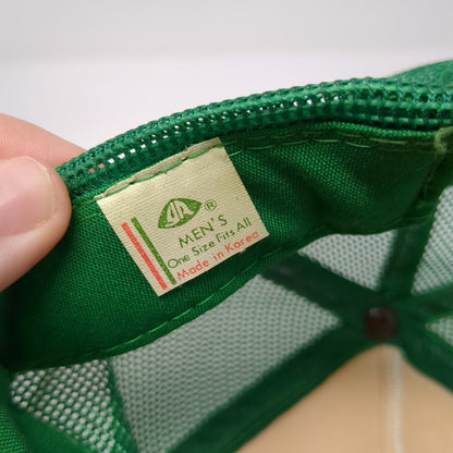 Young An Trucker Hat Green Vintage Mesh Back Snapback Graphic Print