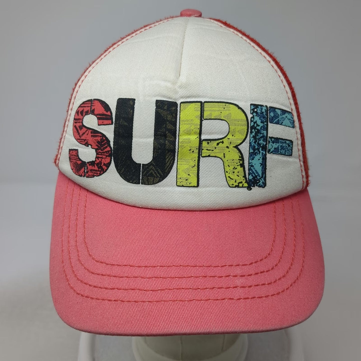 Billabong Trucker Hat Red One Size Surf Graphic Mesh Back Snapback Adjustable