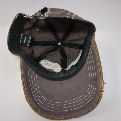 Americana Slideback Hat Brown One Size Adjustable Patriotic Distressed KB ETHOS