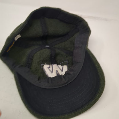 Woolrich Baseball Cap Green L Wool Felt W Logo Fitted Hat Outdoor Warm Winter