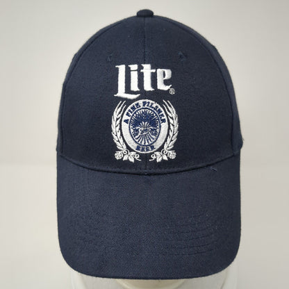 Miller Lite A Fine Pilsner Beer Snapback Hat Blue OS Adjustable Embroidered