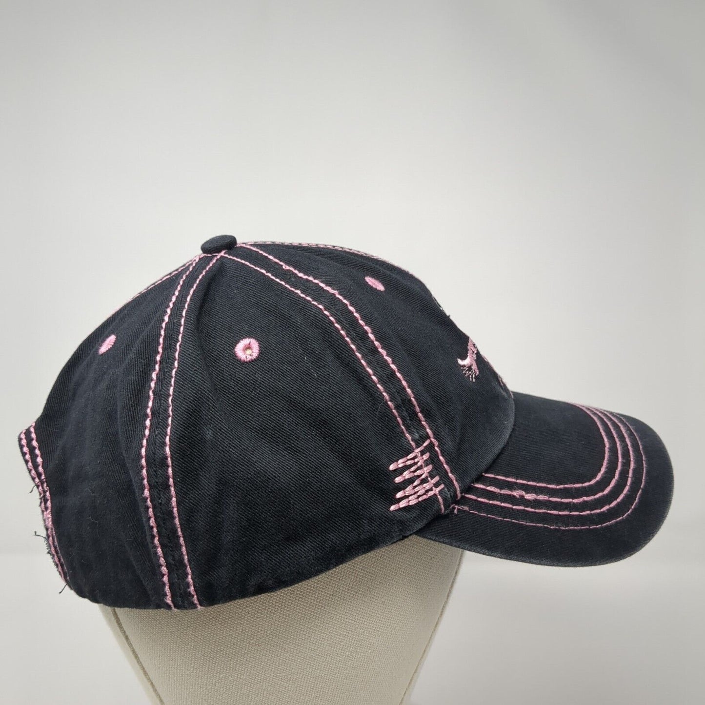 Tough Enough To Wear Pink? Wrangler Strapback Hat Black OS Adjustable Cotton