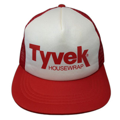 Tyvek Trucker Hat Red White One Size Housewrap Mesh Snapback Construction