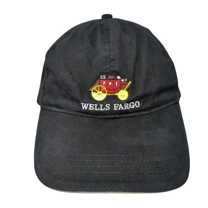 Wells Fargo Slideback Hat Black One Size Solid Adjustable Embroidered