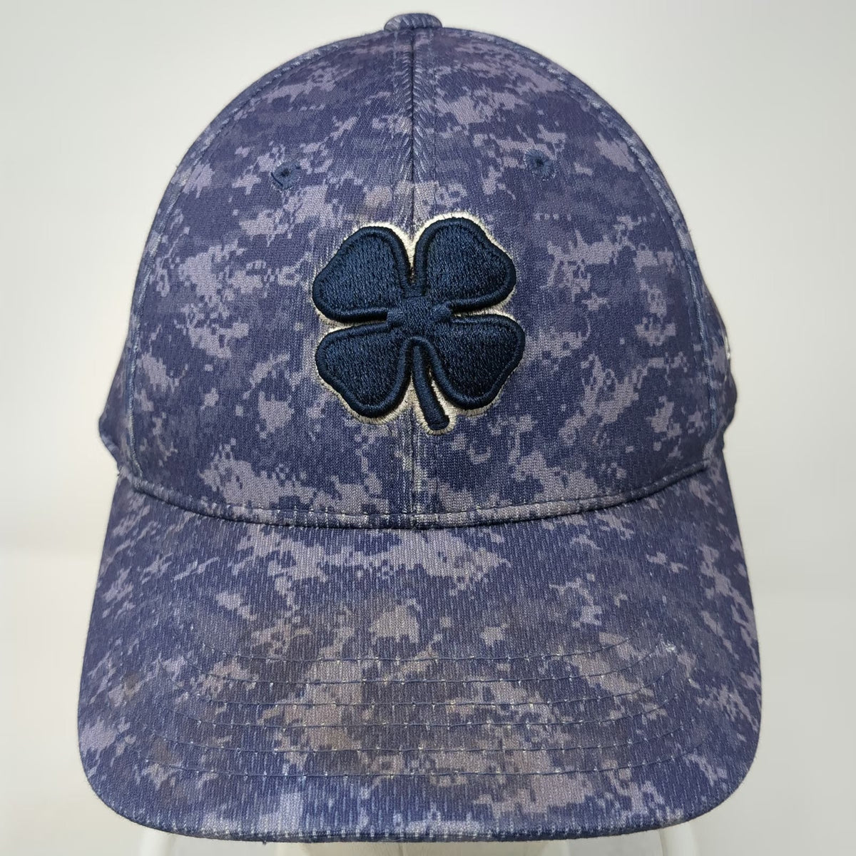 Black Clover Baseball Cap Blue XL Digital Camo Memory Fit USA Live Lucky Hat