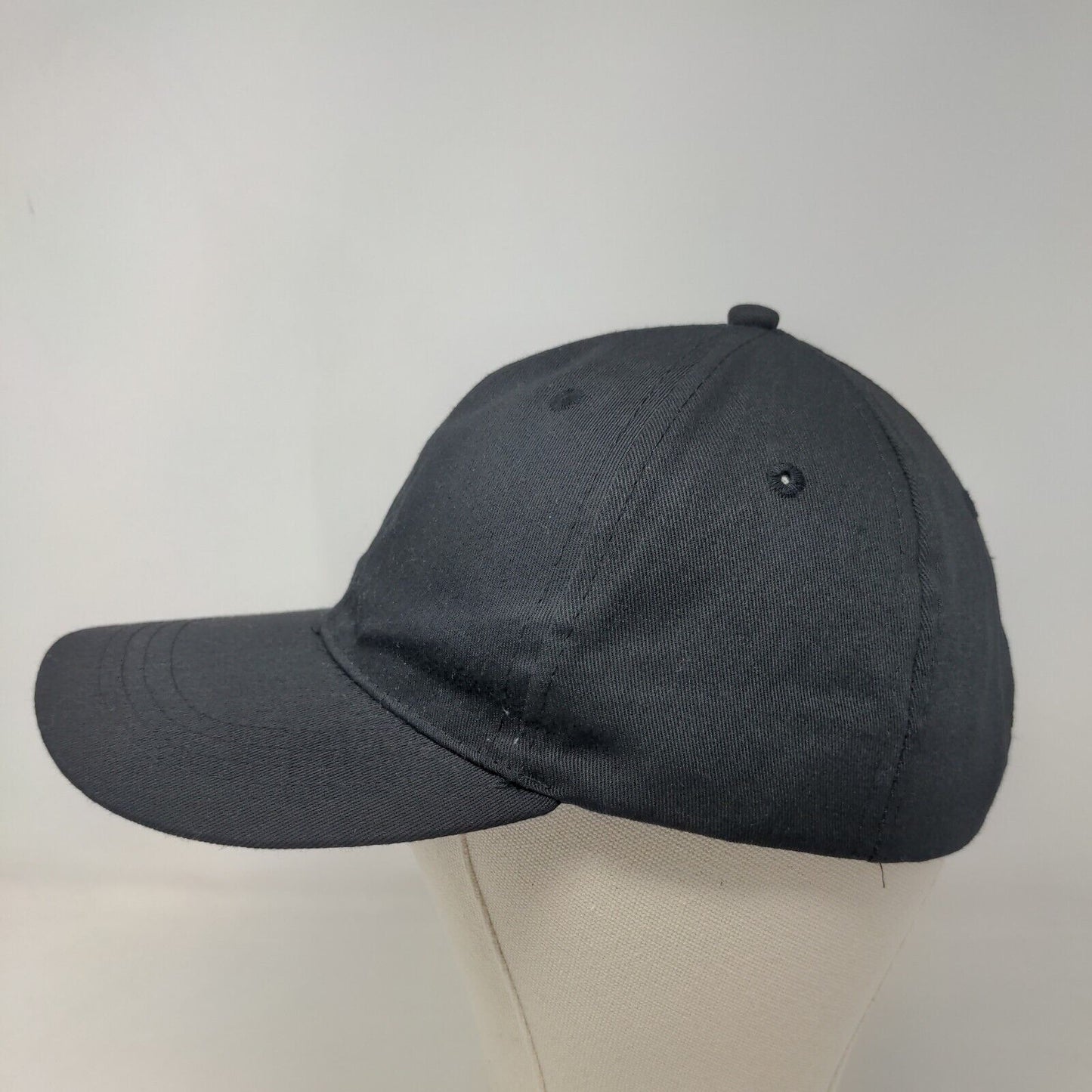 Unbranded Men's Strapback Hat Black Polyester Cotton Blend Blank