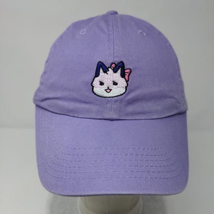 Cat Slideback Hat Purple OSFA Adjustable Embroidered Solid 6 Panel